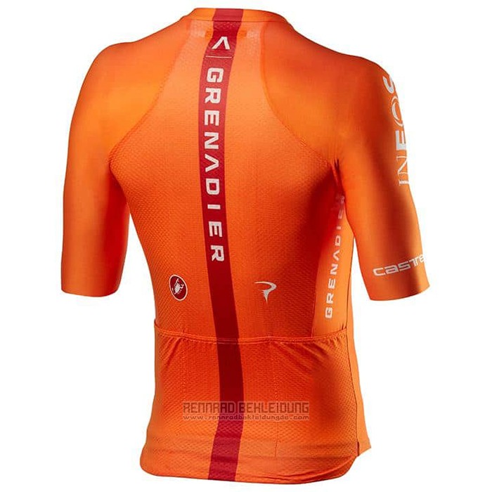 2021 Fahrradbekleidung Ineos Grenadiers Orange Trikot Kurzarm und Tragerhose - zum Schließen ins Bild klicken